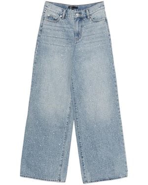 Maje Crystal-Embembellished Straight-Leg Jeans - Blue