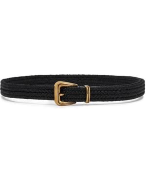 Brunello Cucinelli Woven Linen Belt - Black