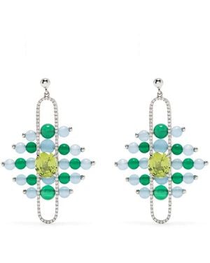 ZEEMOU ZENG Impressionists Dangle ピアス 18kホワイトゴールド - グリーン