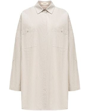 12 STOREEZ Patch-Pocket Poplin Shirt - White