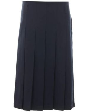 A.P.C. Pleated Midi Skirt - Blue
