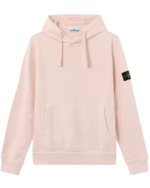 Stone Island 6100062 Organic-Cotton Fleece Sweatshirt - Pink