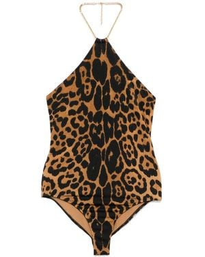 Tom Ford Leopard-Print Swimsuit - Brown