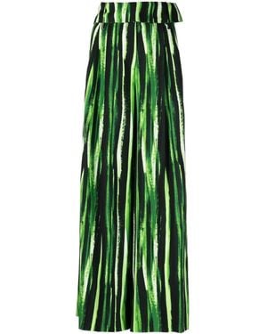 Proenza Schouler ストライプ ワイドパンツ - グリーン