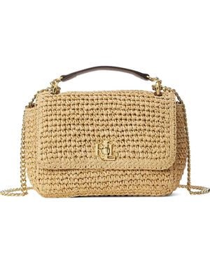 Ralph Lauren Medium Sophee Woven Straw Tote Bag - Metallic