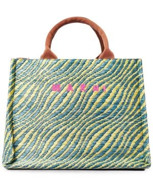 Marni Small Tote Bag With Logo - Green