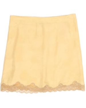 Bimba Y Lola Lace-Trim Mini Skirt - Natural