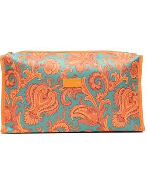 Etro Trapez-Kosmetiktasche Mit Paisleymuster - Orange