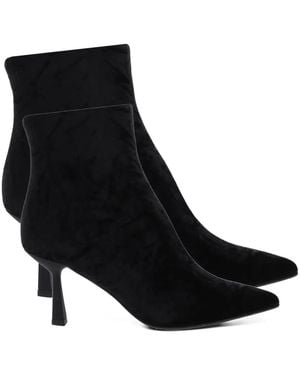 Paris Punk Stiefeletten Aus Samt - Schwarz