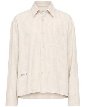 Song For The Mute Pinstripe-Pattern Cropped Shirt - White