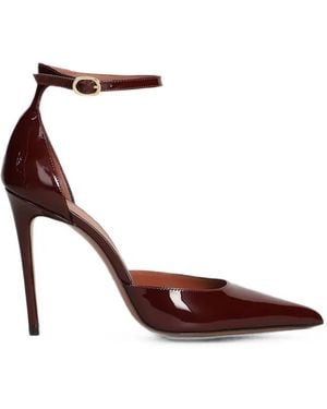 Castagna Caryn Pointed-Toe Ankle-Strap Court Shoes - Brown