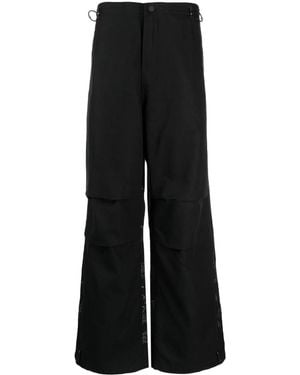 Maharishi Elasticated-Waist Straight-Leg Trousers - Black