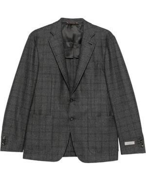 Canali Prince Of Wales Check Blazer - Grey