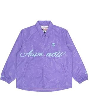 Aape By A Bathing Ape Moonface Embroidered Jacket - Purple