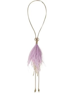 Twinset Feather-Tassel Necklace - Pink