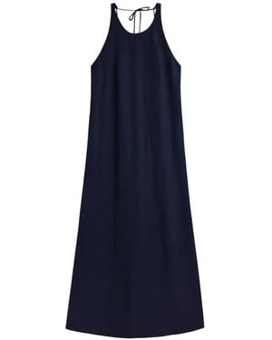 Ecoalf Vestido Crome Con Cierre De Lazo Y Cuello Halter - Azul