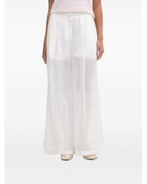 Isabelle Blanche Sheer Wide-Leg Trousers - White