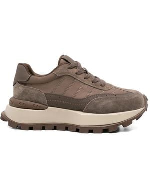 SERGIO MORETTI FIRENZE Panelled Chunky-Sole Trainers - Brown