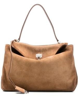 Balenciaga Rodeo Suede Tote Bag - Natural