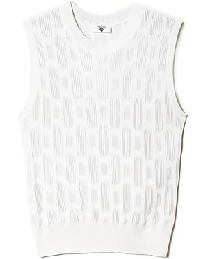Twinset Geometric-Pattern Sleeveless Top - White