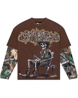 Godspeed Gone Fishing Layered T-Shirt - Brown