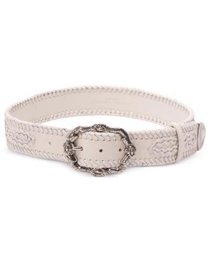 Ermanno Scervino Floral-Buckle Belt - White