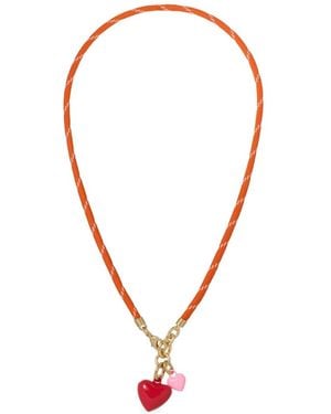 Roxanne Assoulin Happy Cord Heart-Pendant Necklace - Red