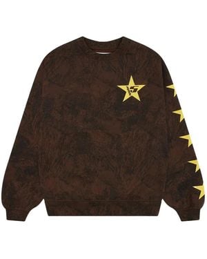 Sp5der Sweatshirt mit Stern-Print - Braun