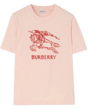 Burberry Heart Knight Cotton T-Shir - Pink
