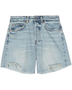 Reformation Pantalones vaqueros cortos Raye de talle medio - Azul