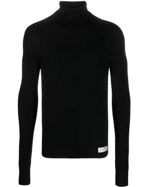 Balmain Rollkragenpullover in Merinowolle - Negro