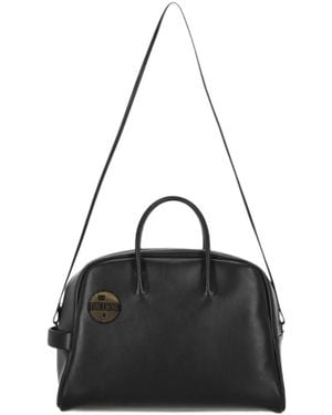The Erose Logo-Patch Leather Tote Bag - Black