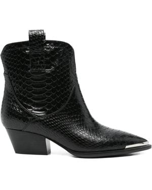 ADRIANNA FERETTI Snake-pattern boots - Negro