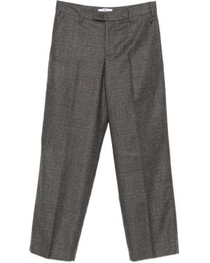 PT Torino Checked Straight-Leg Pants - Gray