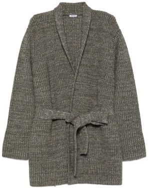 Aspesi Belted Melange Cardigan - Grey