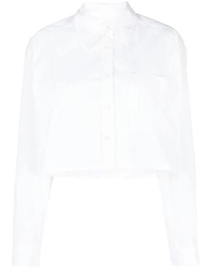 Ba&sh Long-Sleeve Cropped Shirt - White