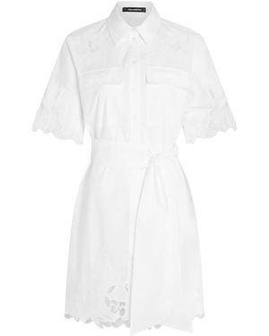 Karl Lagerfeld Cut-Out Embroidered Dress - White