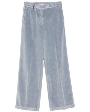 Peserico Corduroy Wide-Leg Trousers - Blue