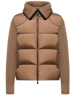 Moncler Plumífero De Manga De Punto - Marrón