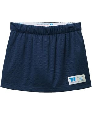 Alexander Wang Mesh Logo-Patch Shorts - Blue
