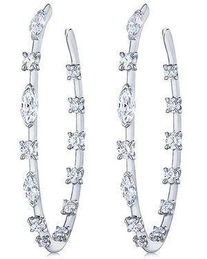 Kwiat 18Kt Diamond Starry Night Hoop Earrings - White