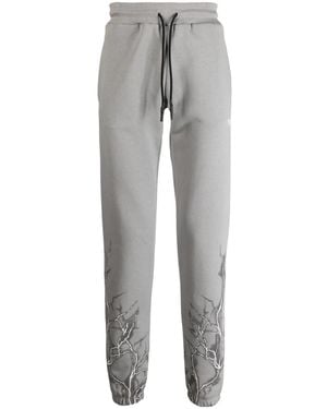 Phobia Lightning-Print Cotton Track Trousers - Grey