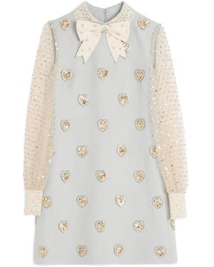 Valentino Garavani Mini Crepe Couture Embroidered Dress - White