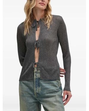 Sisley Tie Rib Cardigan - Grey
