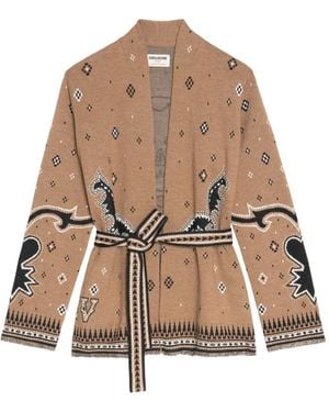 Zadig & Voltaire Cardigan Con Cintura - Neutro