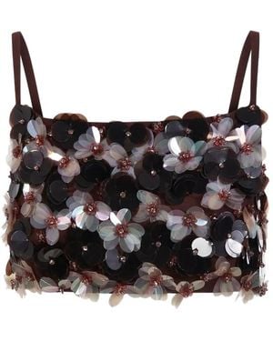 P.A.R.O.S.H. Haut Gym À Fleurs - Black