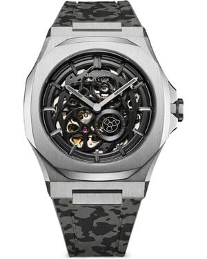 D1 Milano Camo Marvel Skeleton 41.5Mm Watch - Gray