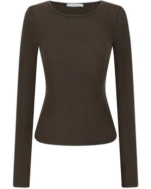 Amomento Round-Neck Long-Sleeve T-Shirt - Black
