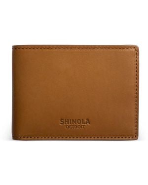 Shinola Slim Bifold Leather Wallet - Brown