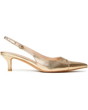 Twinset 50Mm Leather Slingback Court Shoes - Natural